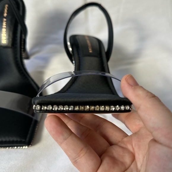New Good American Crystal Crush Lucite Heels - Picture 16 of 16